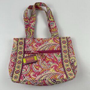 Maggi B Quilted French Country M Paisley Tote Bag Medium 10”x8”x3” Fuchsia Fizz